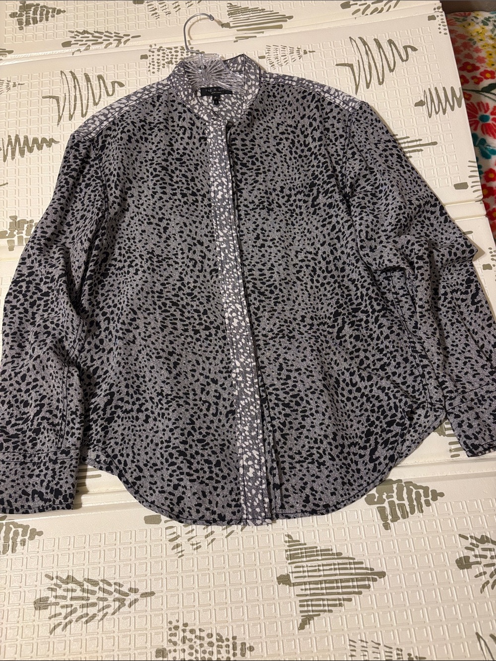 rag & bone Grey and Black Leopard Print Shirt Jacket